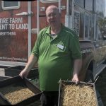 Dwayne Summach, livestock and feed extension specialist with the Saskatchewan Ministry of Agriculture, demonstrates how to use the Penn State Particle Size Separator at Ag in Motion 2025.
