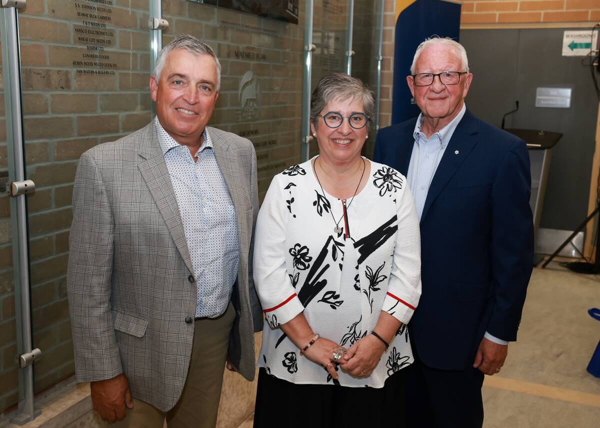 Left to right: Fred Greig, Cathey Day and Kim McConnell, recipients of this year's Certificate of Merit awards from the Faculty of Agricultural and Food Sciences at the University of Manitoba. Photo: Submitted