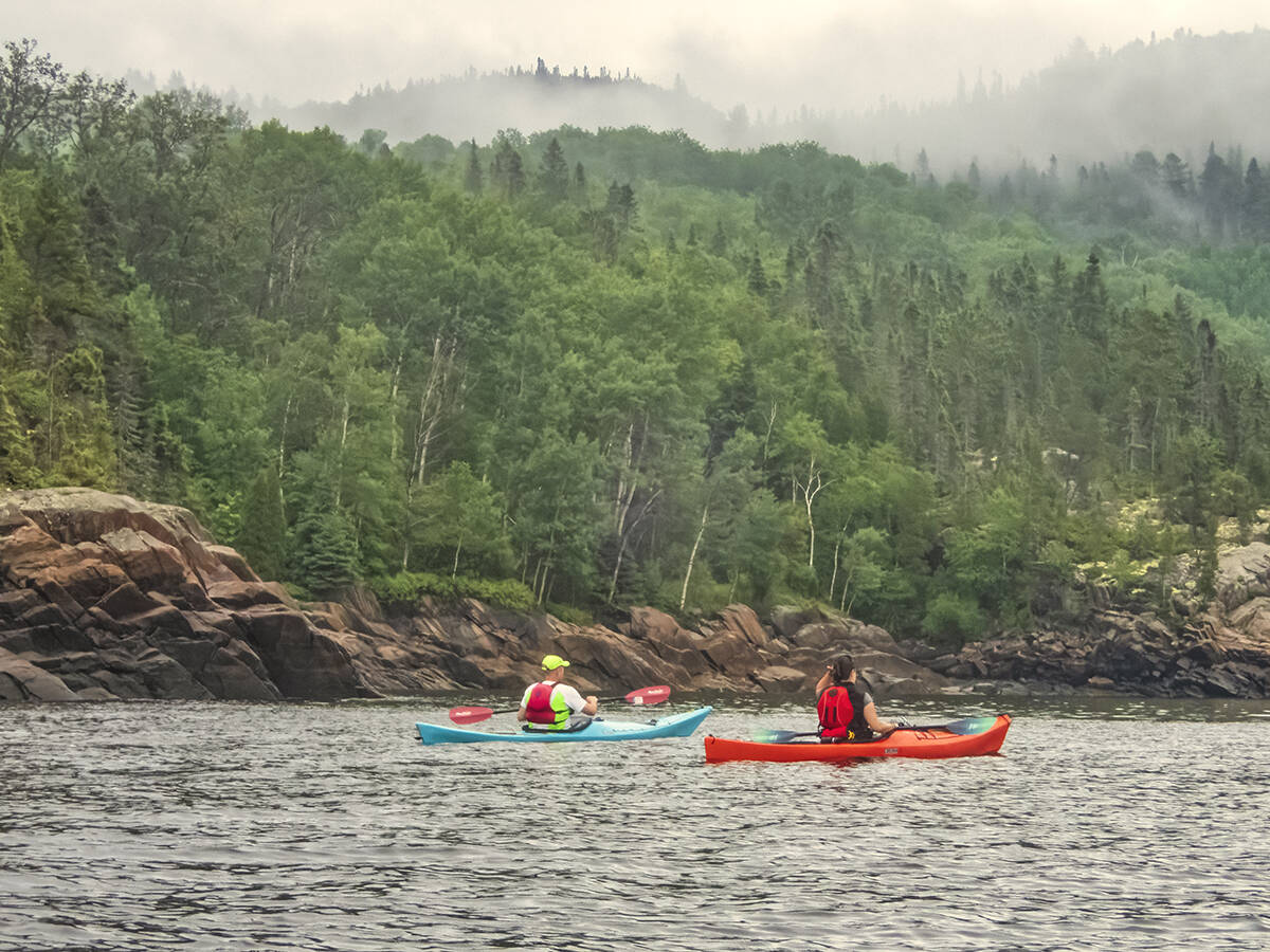 Kayaking in the Saguenay Fjord.