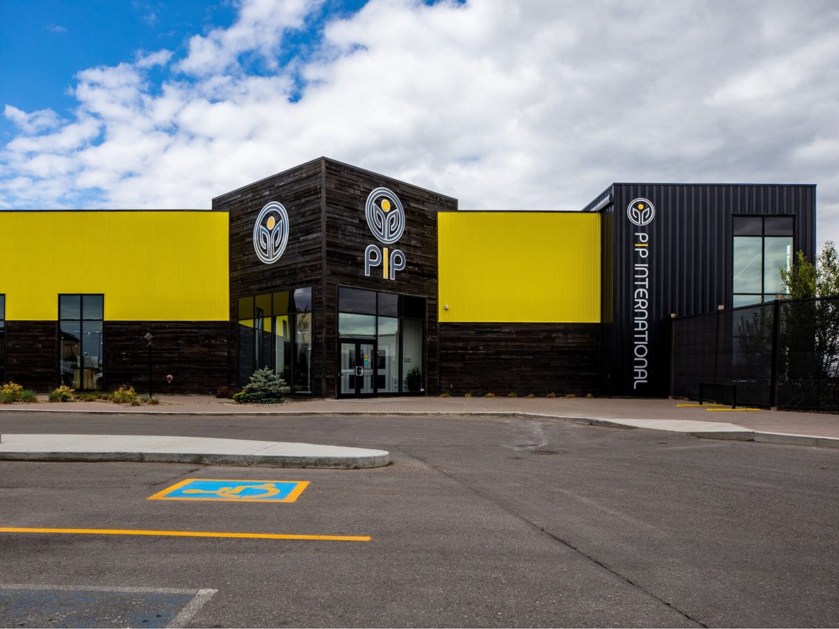 An exterior shot of PIP International's current building in Lethbridge, Alberta.