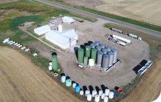Screenshot of aerial photo of Blair's Rosthern, Sask. location.
