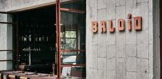 An exterior photo of the sign on Baldio restaurant in Mexico City.