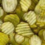 Photograph of fresh pickle chips.