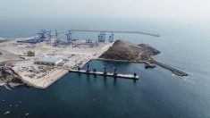 Aerial view of the port of Chancay in Peru.