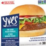 Screencap of an Yves Veggie Cuisine plant-based vegan burger package called, "The Good Veggie Burger."