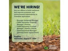 A "We're Hiring" pic from the Farmers for Climate Action Facebook page.