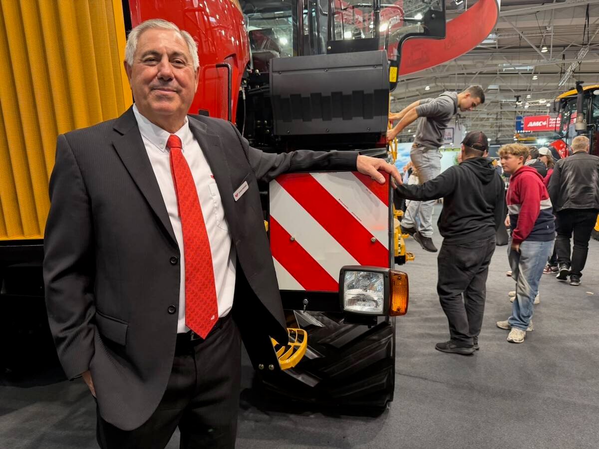 Grant Adolph, chairman of the board of directors of Buhler Group of Companies, which includes Versatile, at Agritechnica 2025.