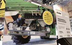 A Seed Terminator placard in the Z&uuml;rn Harvesting booth at Agritechnica in Hanover, Germany, in November 2025.