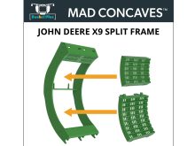A diagram of the new Bushel Plus Split-Frame MAD Concave for the John Deere X9.