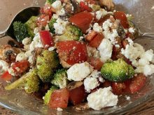 A tomato feta cheese salad.