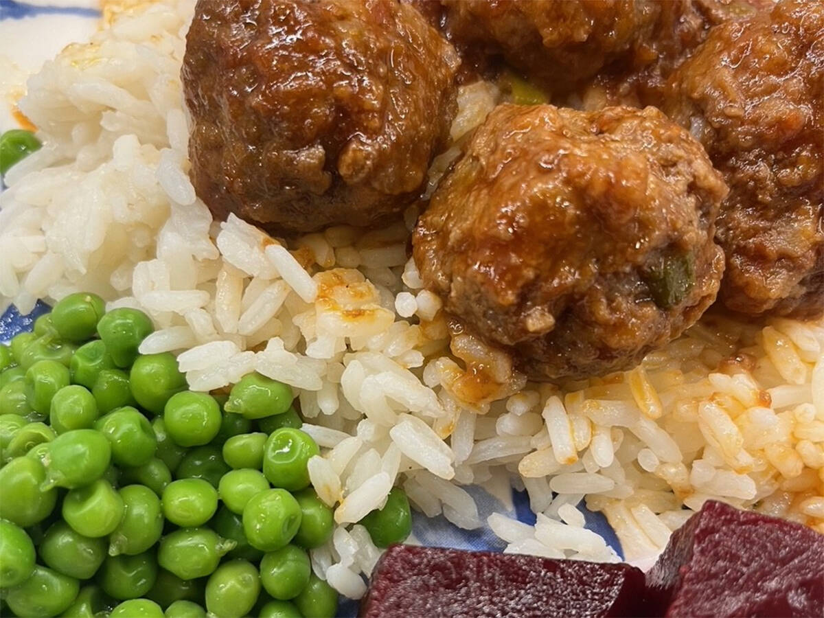 meatballs and oven rice
