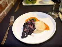 Cocoa- and espresso-rubbed USDA Prime hanging beef tenderloin from Cress Restaurant in DeLand.