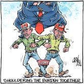 WP editorial cartoon on free trade, for 2/26/2026 edition