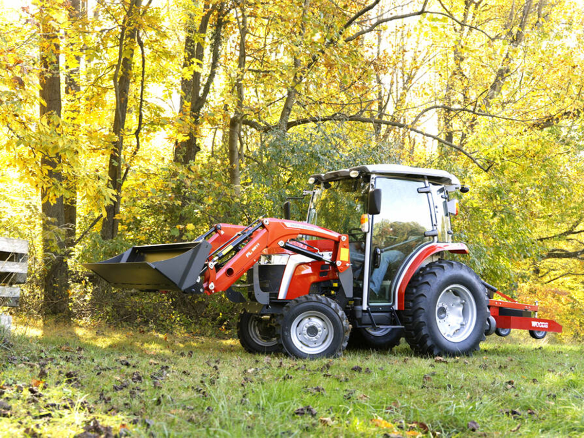 A Massey Ferguson compact tractor.
