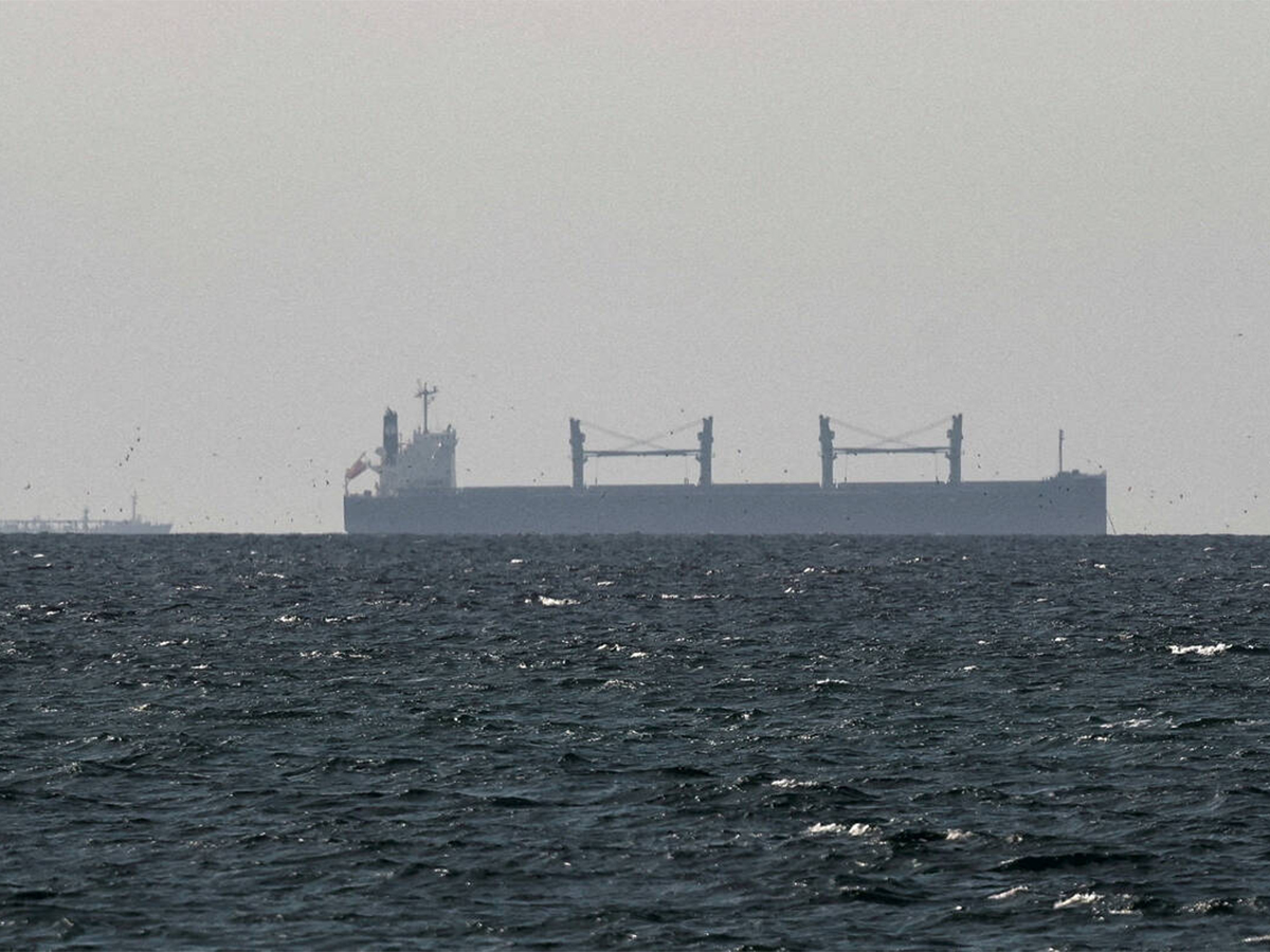 A cargo ship in the Gulf, near the Strait of Hormuz, as seen from northern Ras al-Khaimah, near the border with Oman’s Musandam governance, amid the U.S.-Israeli conflict with Iran, in United Arab Emirates, March 11, 2026. REUTERS/Stringer/File Photo/File Photo